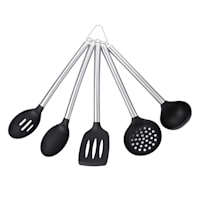 5-Piece Silicone Kitchen Tool Set, Black
