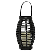 Found & Fable Black LED Outdoor Lantern with Timer, Medium
