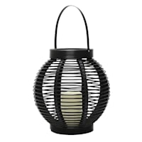 Found & Fable Black LED Outdoor Lantern with Timer, Large