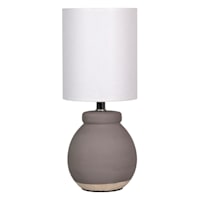 Ty Pennington Grey Textured Ceramic Mini Table Lamp with Shade, 13"