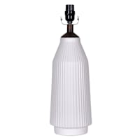 Crosby St. White Striped Textured Ceramic Medium Table Lamp Base, 19"