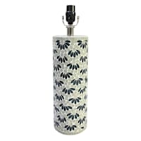 Tracey Boyd Green & Grey Mosaic Floral Design Lamp Base, 17"