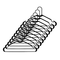 Set of 10 Tubular Hangers, Black