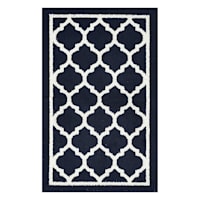 Julia Navy Quatrefoil Washable Tufted Accent Rug, 26x44