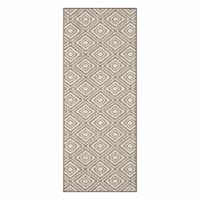 Tristen Brown & Cream Diamond Design Washable Runner, 2x5