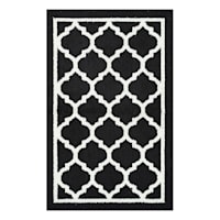 Julia Black Quatrefoil Washable Tufted Accent Rug, 26x44