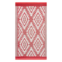 Red Plastic Outdoor Accent Rug, 2x4