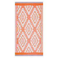 Orange Plastic Outdoor Accent Rug, 2x4