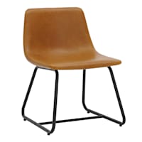Tiny Dreamers Drake Kids Faux Leather Accent Chair, Cognac