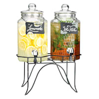 Double 1-Gallon Beverage Dispenser with Stand