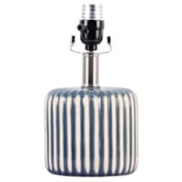 Ty Pennington Dark Grey Striped Ceramic Small Lamp Base, 10"