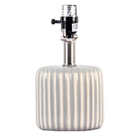 Ty Pennington Tan Striped Ceramic Small Lamp Base, 10"