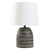 Found & Fable Black Speckled Accent Lamp with Shade, 20"