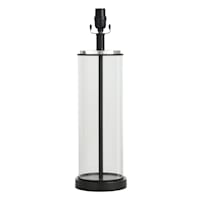 Providence Black Column Glass Medium Table Lamp Base, 21.5"