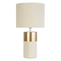 Crosby St. Cream & Gold Linen Small Table Lamp with Shade, 20"