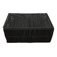 Black Lidded Paper Storage Basket, Large
