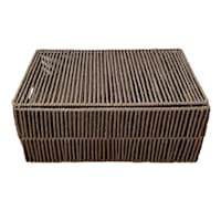Brown Paper Rope Storage Basket with Lid, Medium