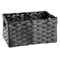 Black Paper Rope Rectangle Storage Basket, Medium