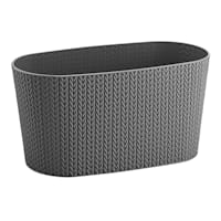 Grey Woven Outdoor Balcony Planter, Medium