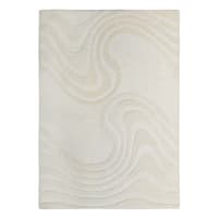 (A492) Crosby St. Lagon Ivory High-Low Area Rug, 5x7