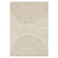 (A493) Crosby St. Ivory Half Moon Design Tufted Area Rug, 8x10