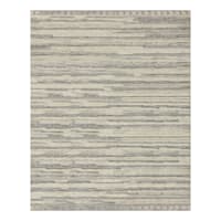 (A500) Found & Fable Fallows Ivory & Grey High-Low Tufted Area Rug, 8x10