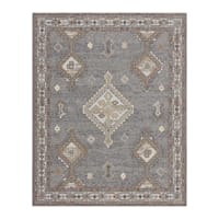 (A501) Jolene Grey Hooked Area Rug, 8x10