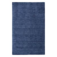 (A506) Ty Pennington Whitaker Navy Blue Wool Tufted Area Rug, 5x7