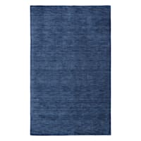 (A506) Ty Pennington Whitaker Navy Blue Wool Tufted Area Rug, 7x9
