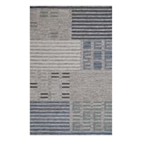 (A508) Ty Pennington Elmwood Blue & Ivory Patch Patterned Area Rug, 7x9