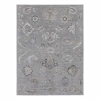 (A504) Found & Fable Fairfield Grey Floral Woven Area Rug, 7x10