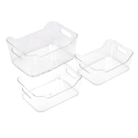3-Piece Clear Fridge Organizer Set