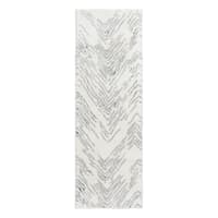 (C201) Found & Fable Mylah White Strato Shag Runner, 2x6