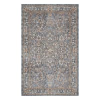 (A495) Honeybloom Ballard Blue Floral Medallion Accent Rug, 3x5