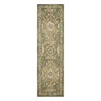 (A496) Honeybloom Victoria Sage Floral Hooked Runner, 2x7