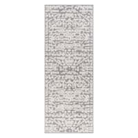 (B862) Found & Fable Lyna Grey & White Patterned Washable Runner, 2x7