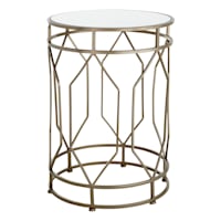Providence Silver Metal Quatrefoil Nesting Table, Small