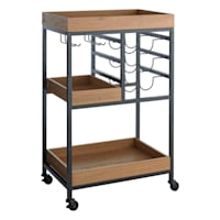 Honeybloom Jessie Wooden Tray Top Bar Cart