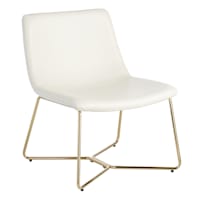 Crosby St. Drake Faux Leather Lounge Chair, Cream