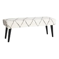 Found & Fable Zuri Tufted Bench, Cream & Black