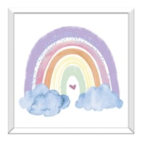 Glass Framed Rainbow Print Wall Art, 17"