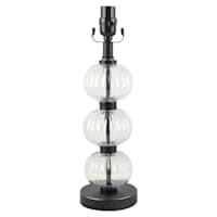 Providence Black Bubble Glass Small Lamp Base, 16"