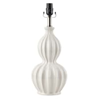 Providence White Ceramic Ribbed Medium Table Lamp Base, 19"