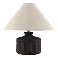 Crosby St. Black Ceramic Tapered Small Table Lamp with Shade, 16"