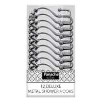 12-Pack Brushed Nickel Double Roller Shower Hooks
