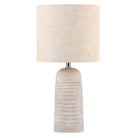Found & Fable White Ribbed Ceramic Medium Table Lamp with Shade, 23"