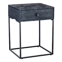 Found & Fable Kayla Rustic Black Nightstand