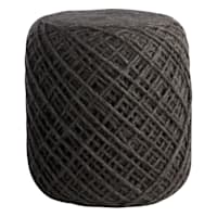 Ty Pennington Reid Twisted Round Ottoman, Wool Grey