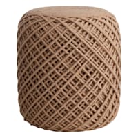 Ty Pennington Reid Twisted Round Ottoman, Wool Brown