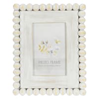 White Beaded Tabletop Picture Frame, 4x6